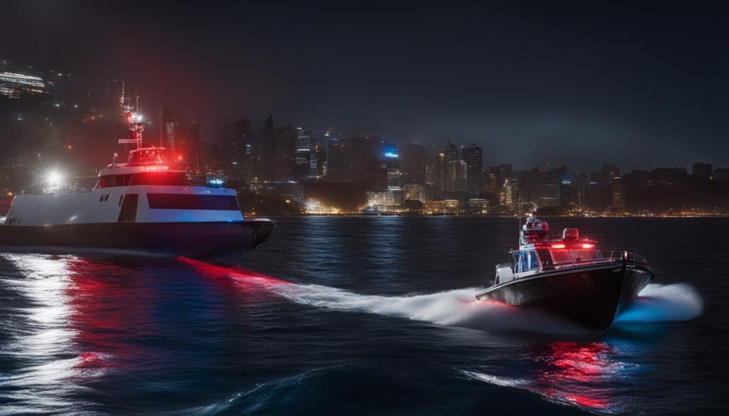 government and police boat lights