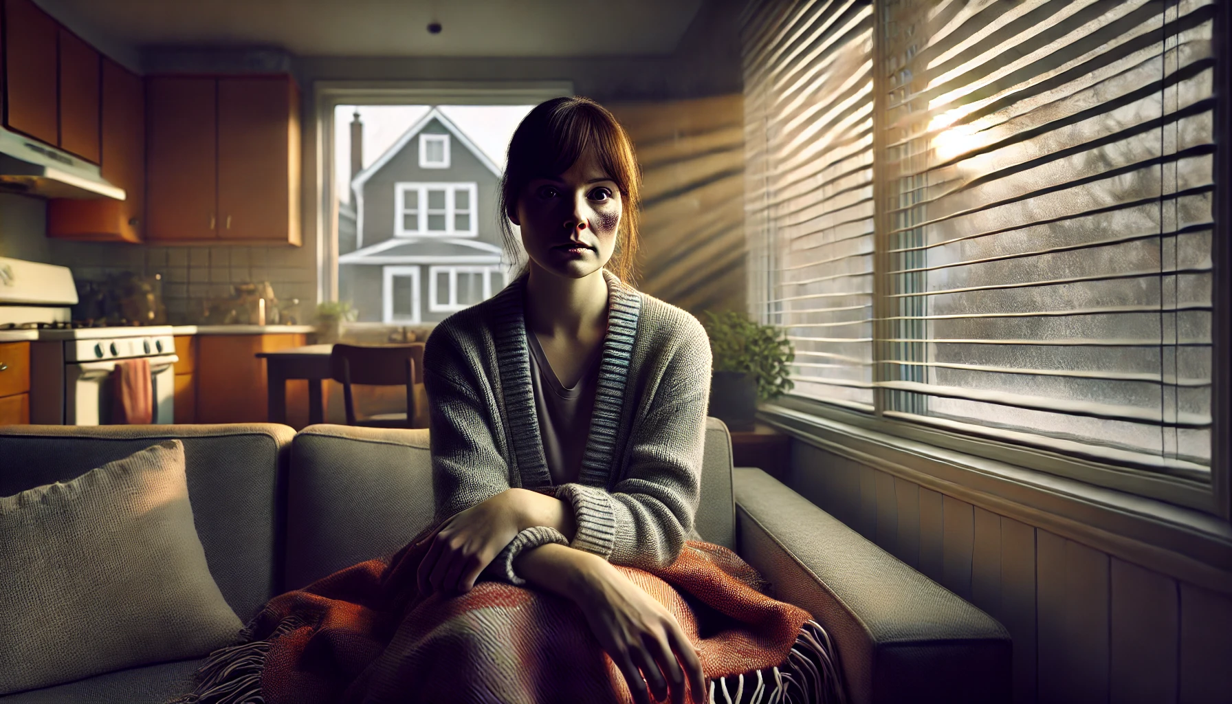 DALL E 2025 04 16 23.24.12 A photorealistic editorial style image illustrating the issue of domestic assault in Canada. The scene is emotionally resonant and respectful showing